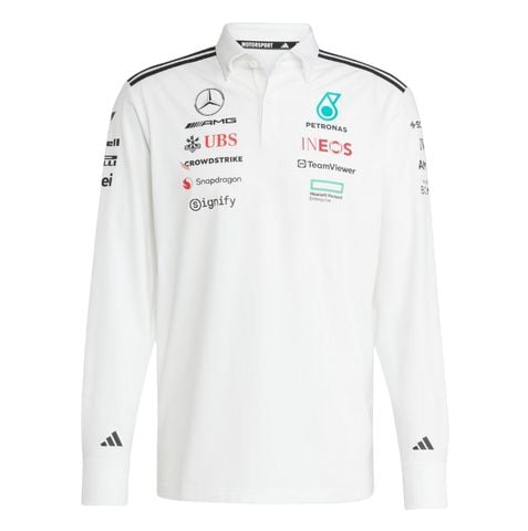 ÁO POLO MERCEDES LONG SLEEVES TRẮNG CHÍNH HÃNG - JX0757