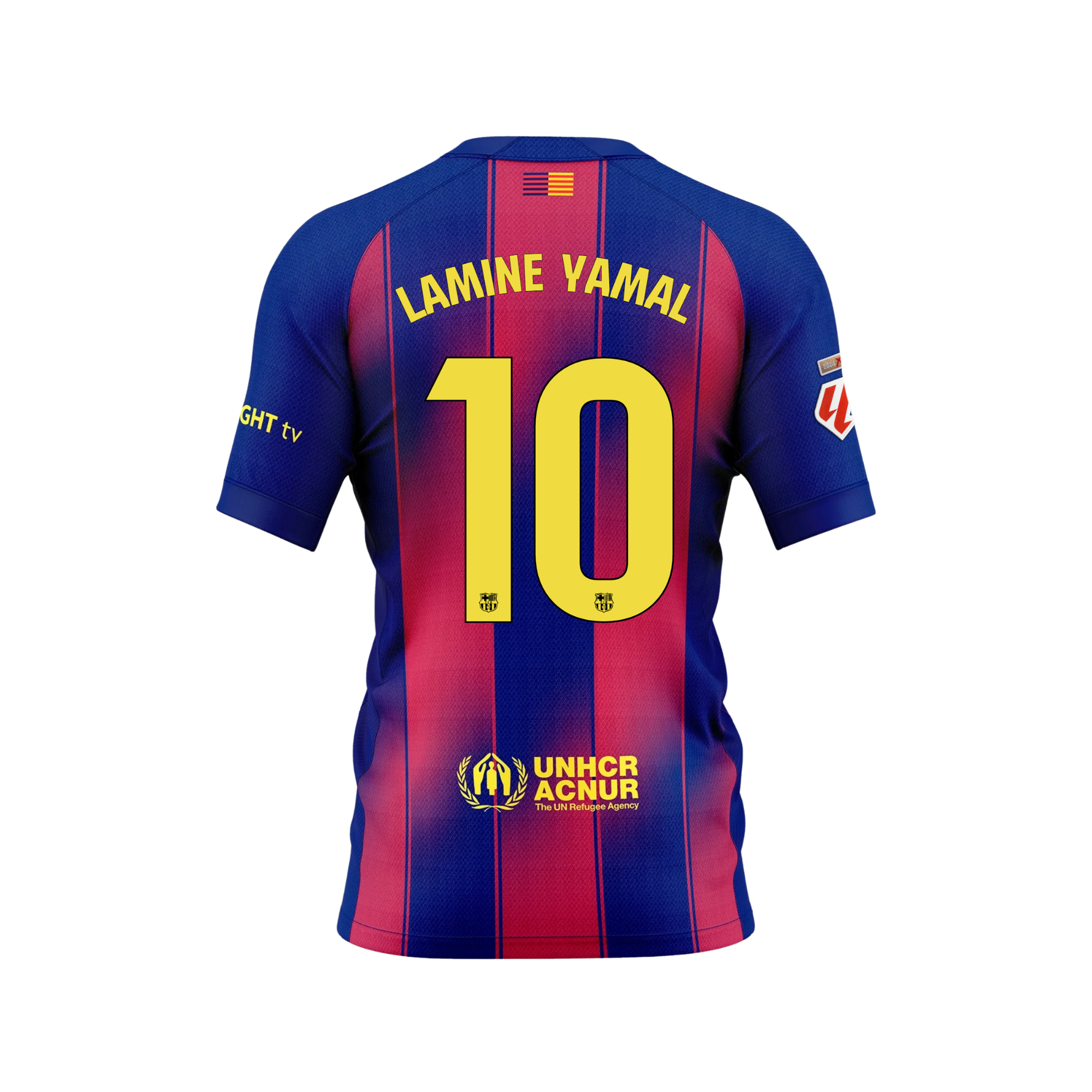 NAMESET LAMINE YAMAL 10 AUTHENTIC BARCELONA SÂN NHÀ 2025/26 LALIGA