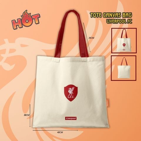 TÚI TOTE CANVAS LIVERPOOL FC MÀU KEM- SPIDY TTLV01