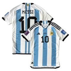 ÁO BÓNG ĐÁ ARGENTINA 2022 SÂN NHÀ CHÍNH HÃNG BẢN PLAYER MESSI #10, FULL PATCH + FINAL MATCH DETAIL WORLD CUP 2022 - HF2157