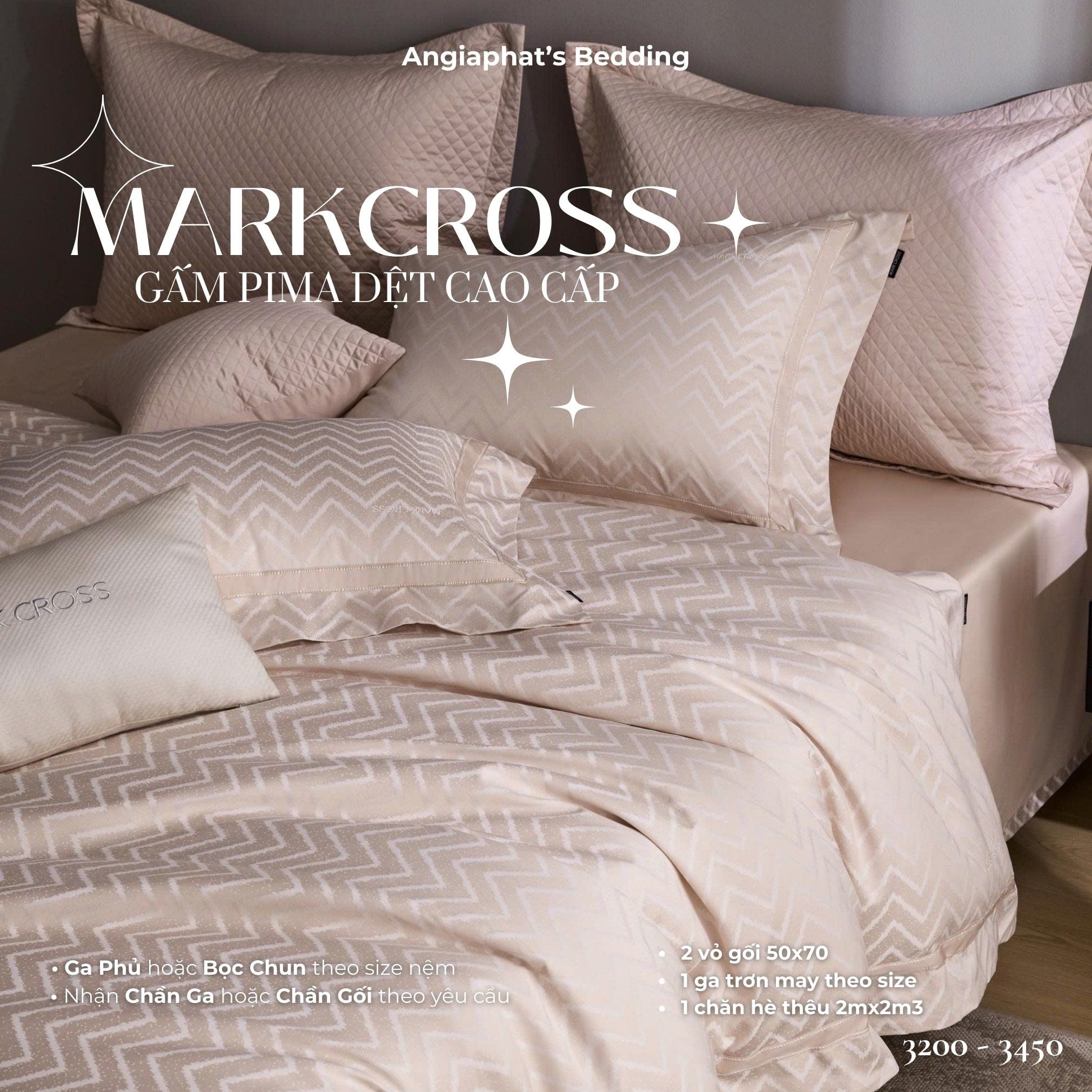 Set Chăn Ga Markcross - Gấm Pima 2 
