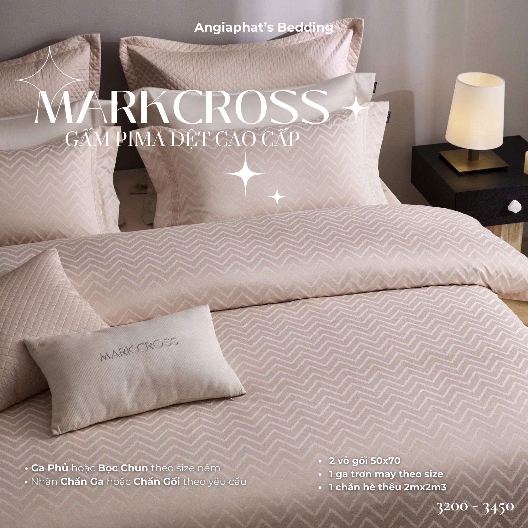  Set Chăn Ga Markcross - Gấm Pima 2 
