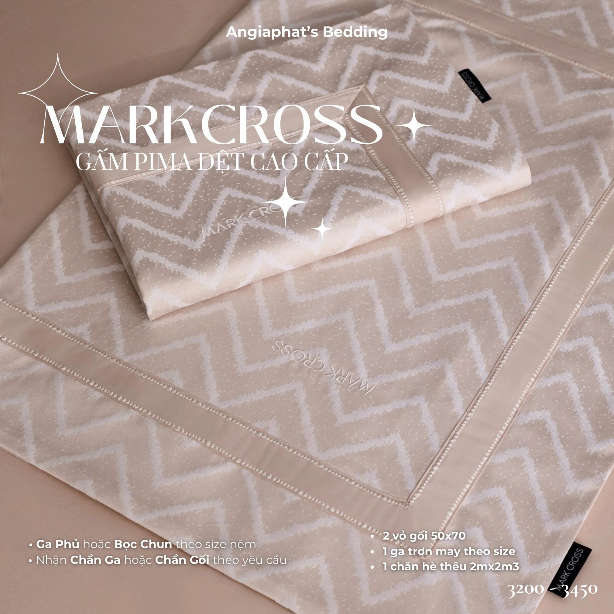  Set Chăn Ga Markcross - Gấm Pima 2 