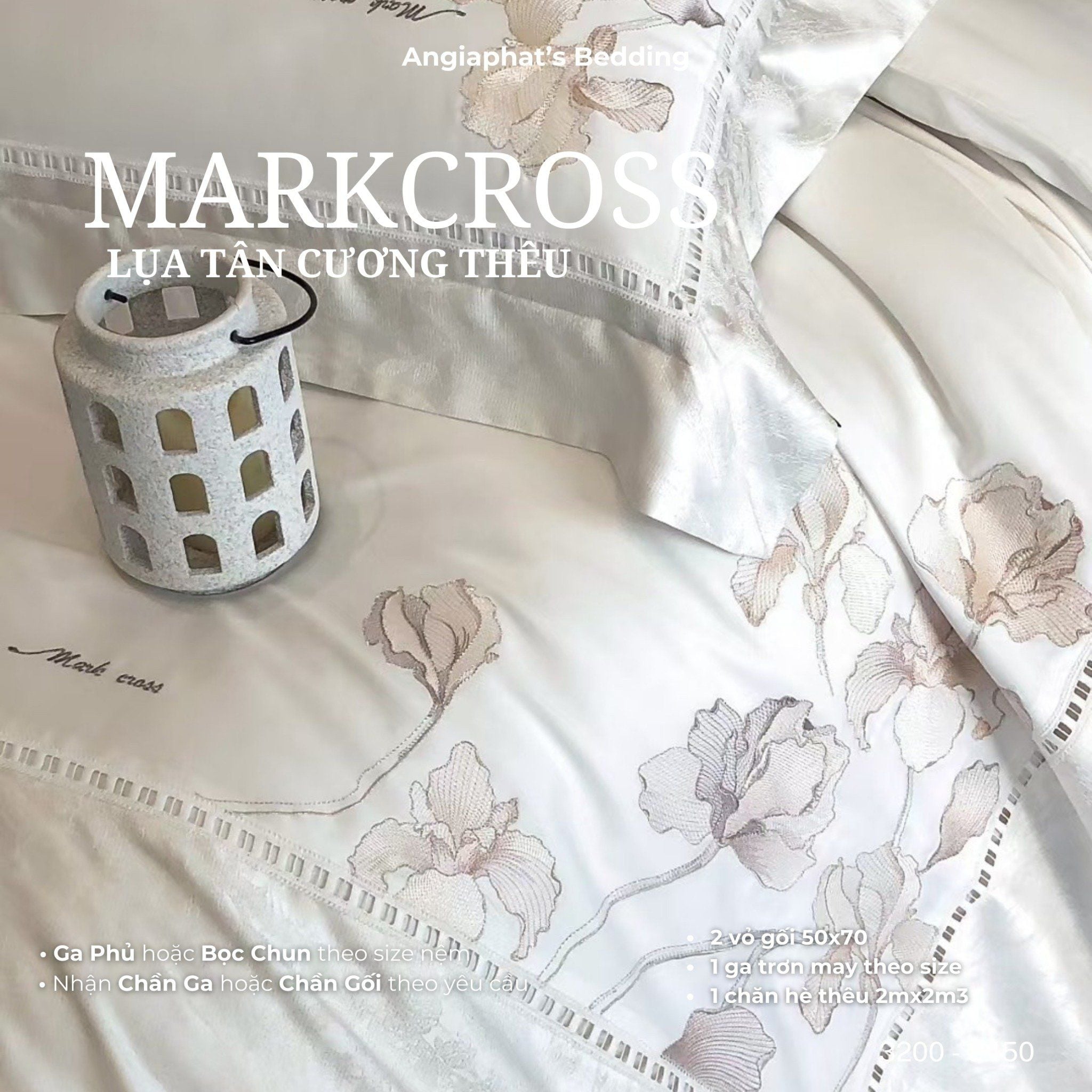  Set Chăn Ga Markcross - Lụa Pima Tân Cương 1 