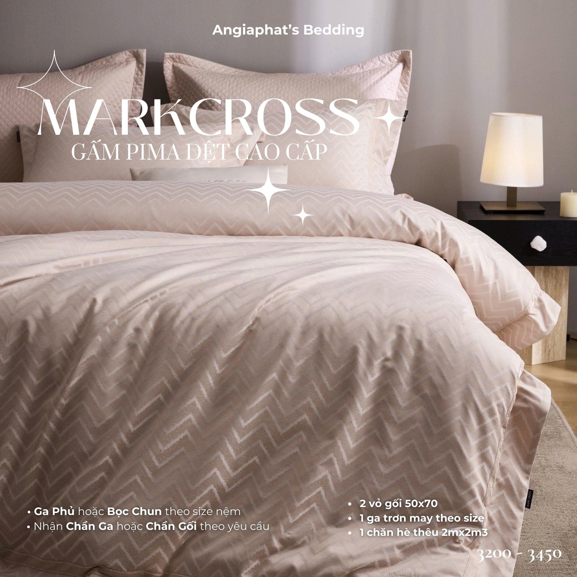  Set Chăn Ga Markcross - Gấm Pima 2 