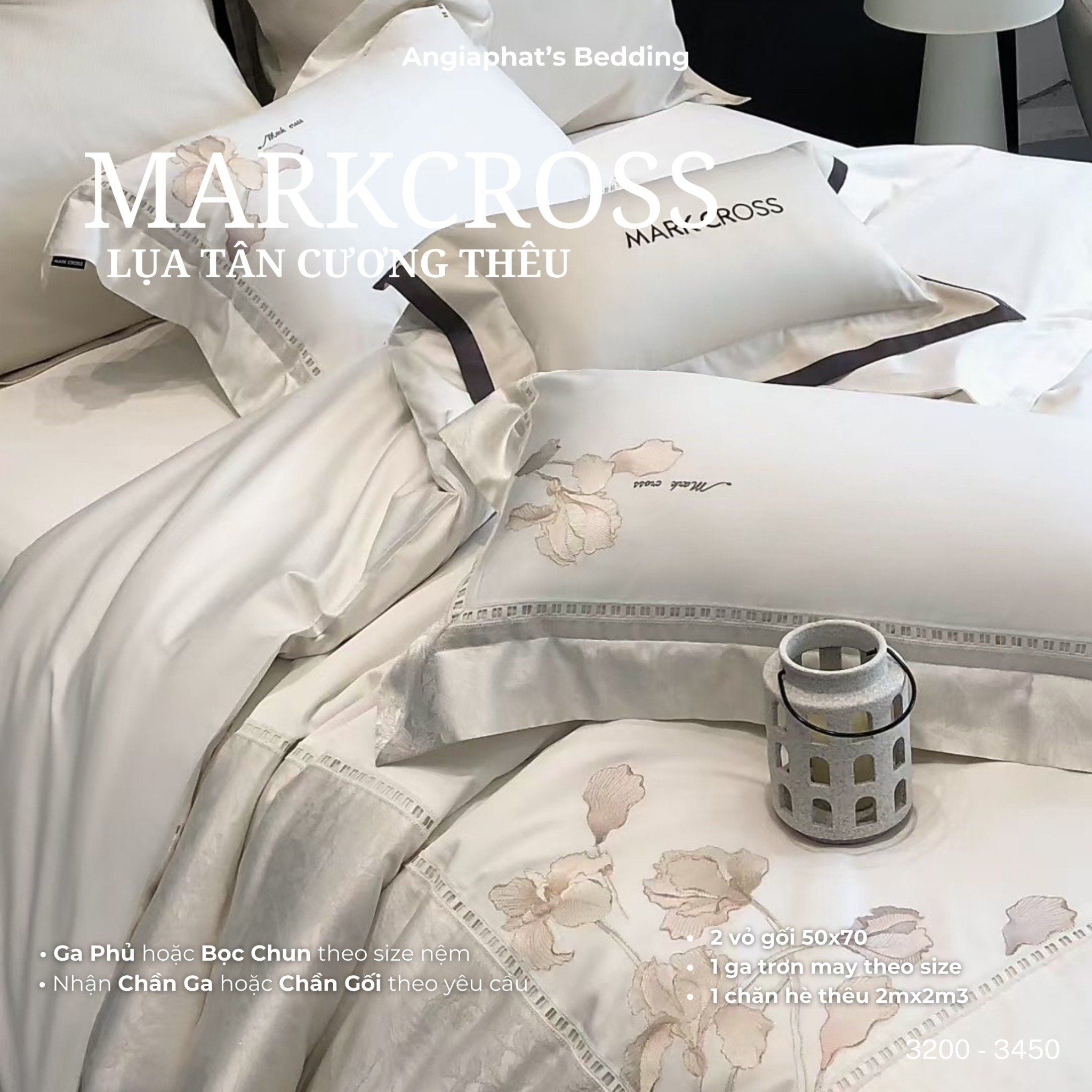  Set Chăn Ga Markcross - Lụa Pima Tân Cương 1 