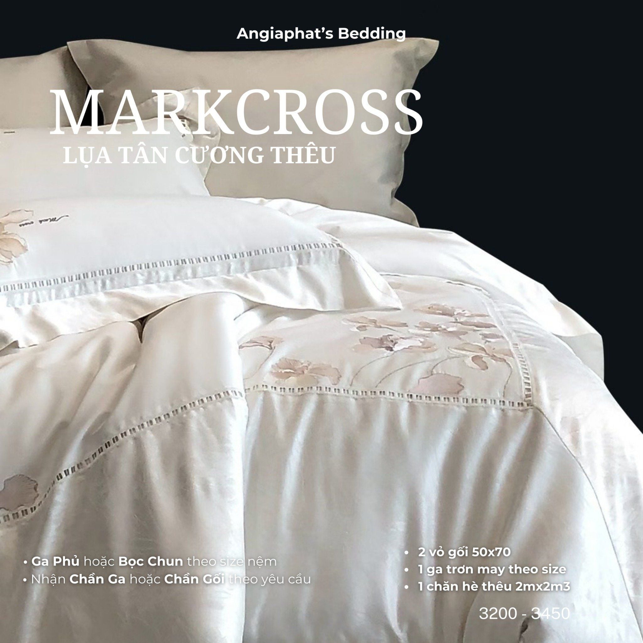  Set Chăn Ga Markcross - Lụa Pima Tân Cương 1 