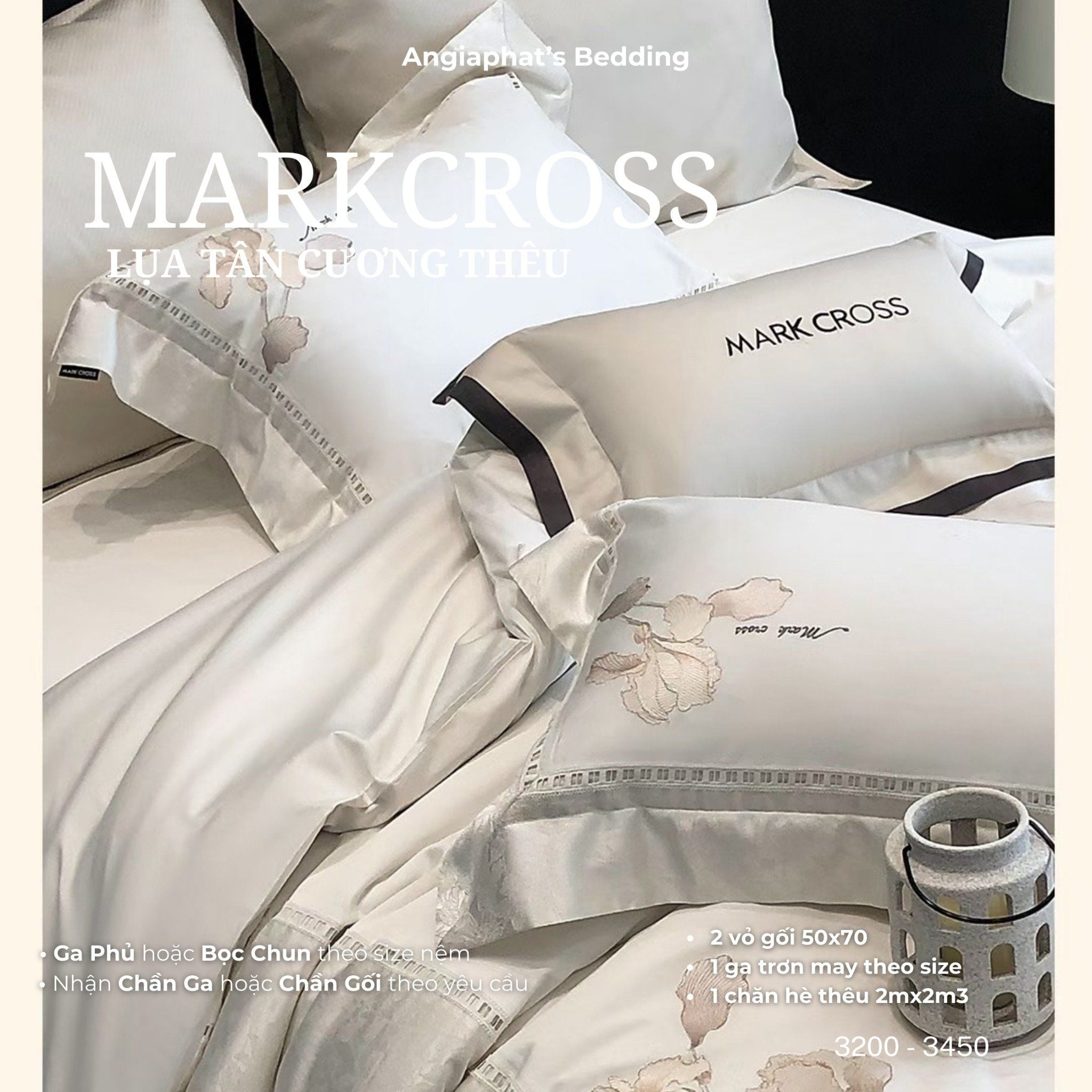  Set Chăn Ga Markcross - Lụa Pima Tân Cương 1 