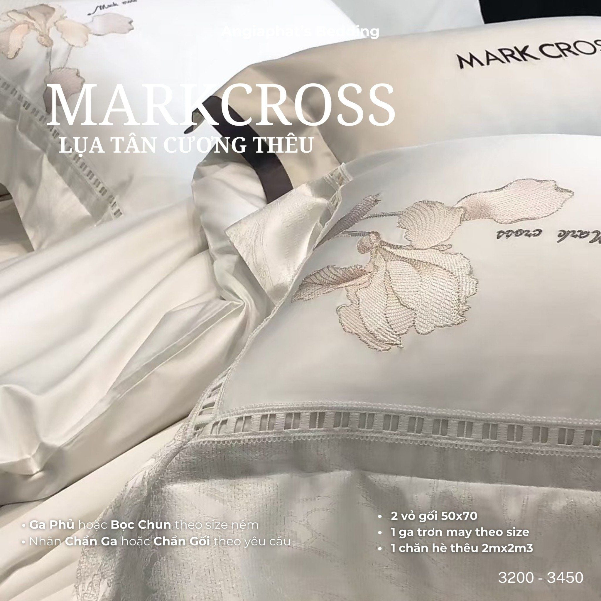  Set Chăn Ga Markcross - Lụa Pima Tân Cương 1 