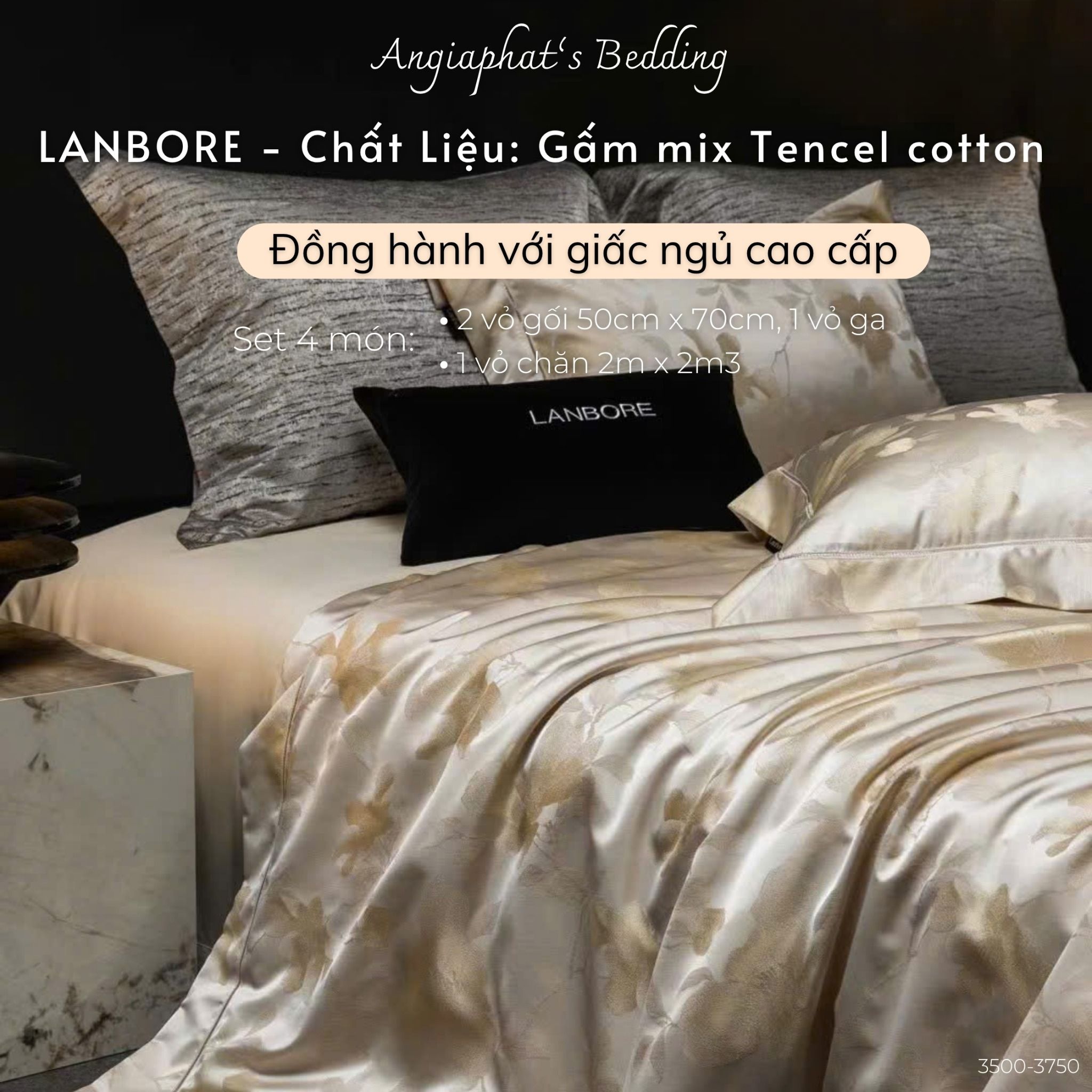  Set Chăn Ga Gấm Tencel - Vương Giả 4 