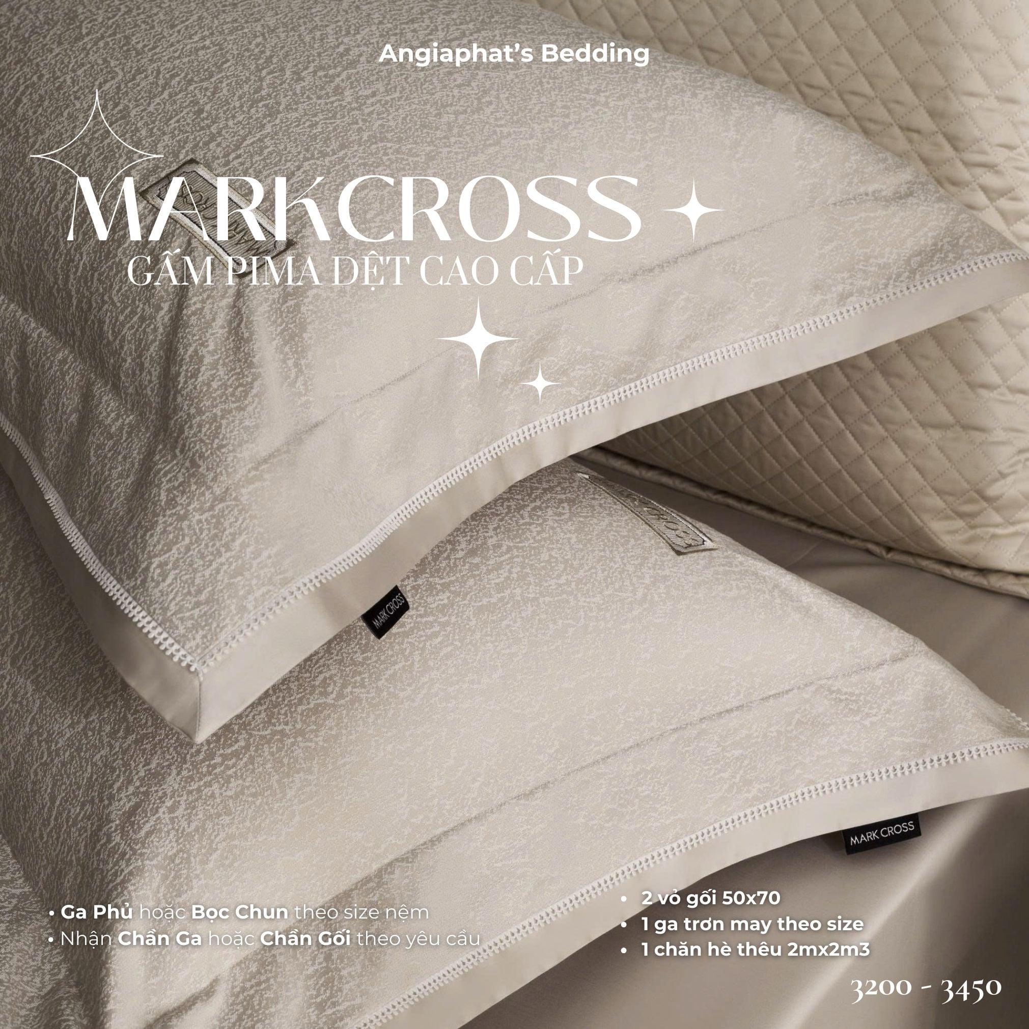  Set Chăn Ga Markcross - Gấm Pima 3 