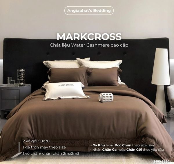  Set Chăn Ga Markcross - Lụa WATER CASHMERE 3 