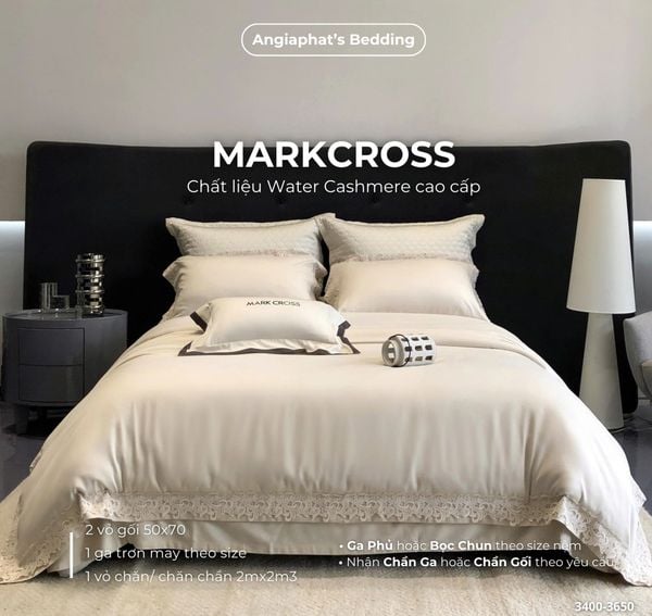  Set Chăn Ga Markcross - Lụa WATER CASHMERE 1 