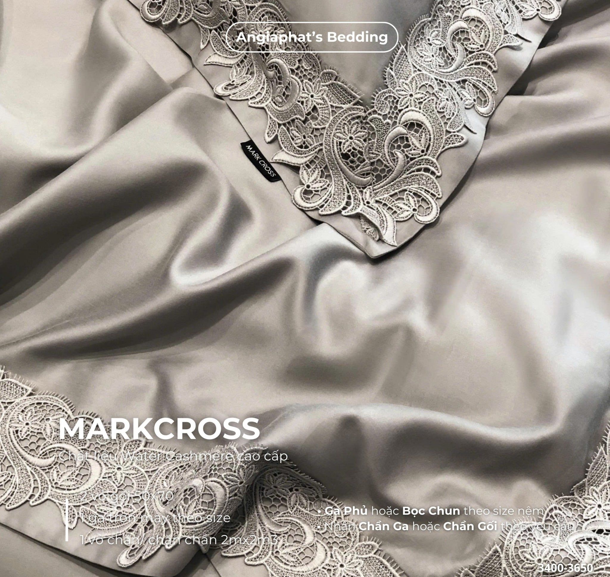  Set Chăn Ga Markcross - Lụa WATER CASHMERE 4 