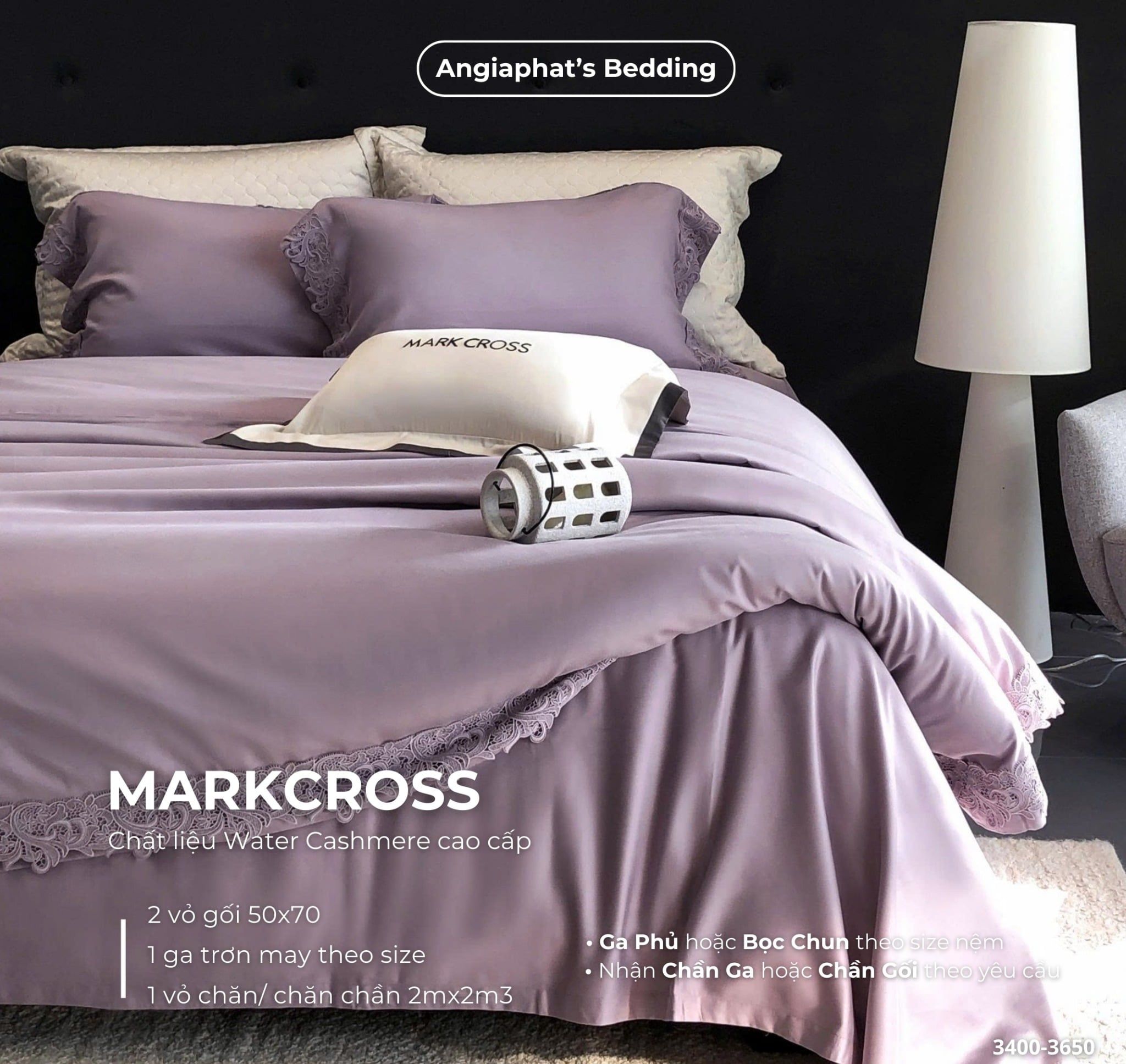  Set Chăn Ga Markcross - Lụa WATER CASHMERE 5 