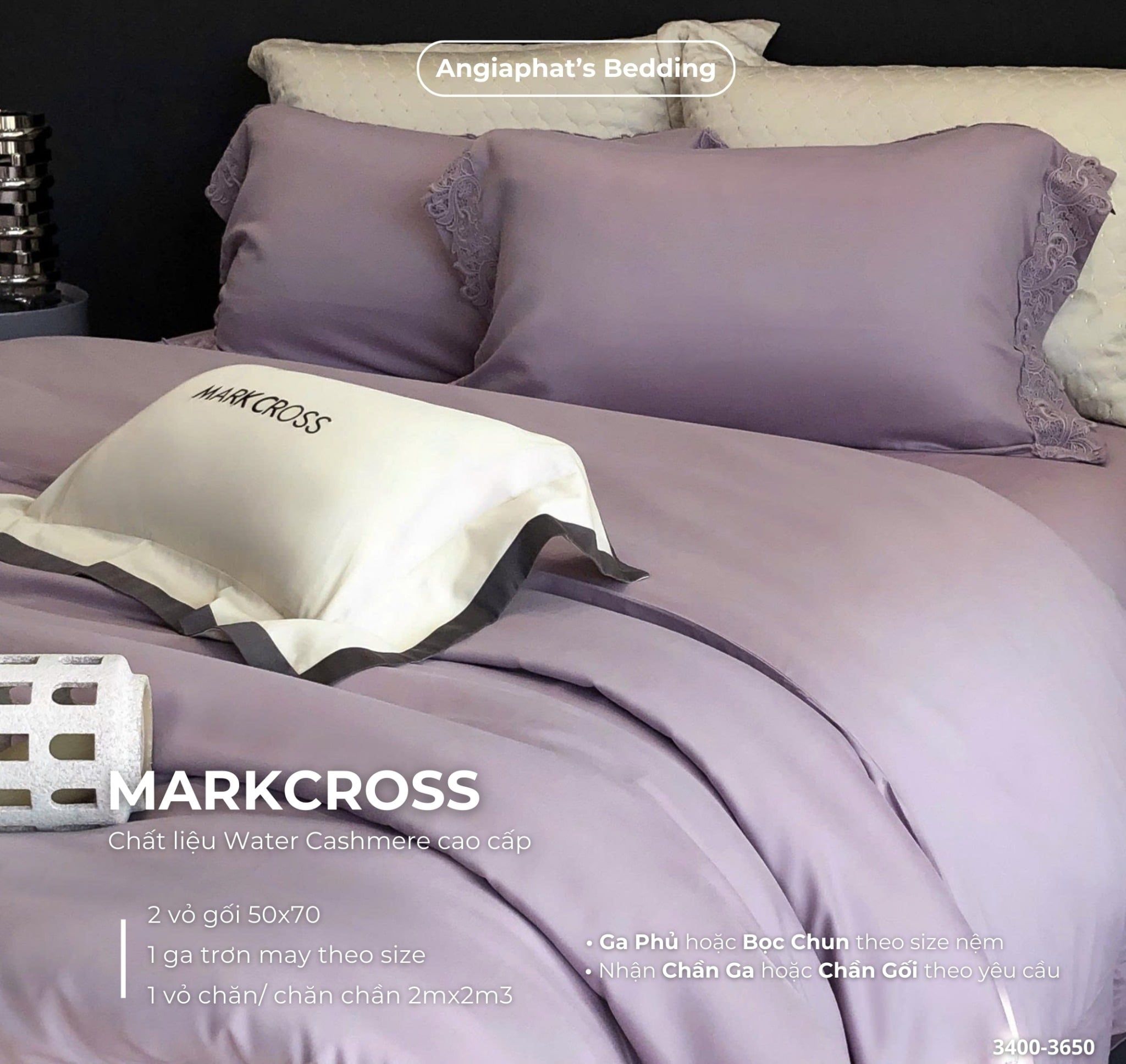  Set Chăn Ga Markcross - Lụa WATER CASHMERE 5 