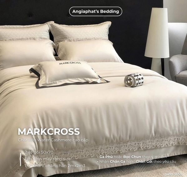  Set Chăn Ga Markcross - Lụa WATER CASHMERE 1 
