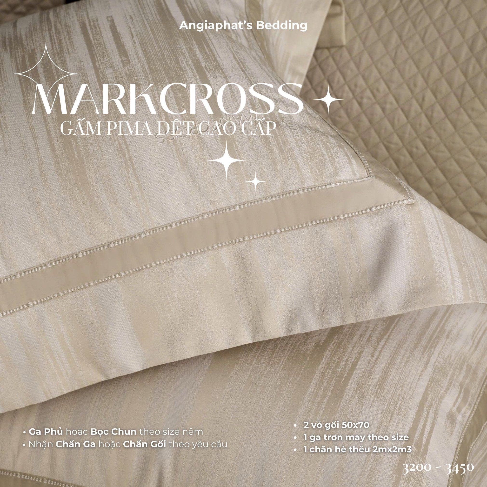  Set Chăn Ga Markcross - Gấm Pima 4 
