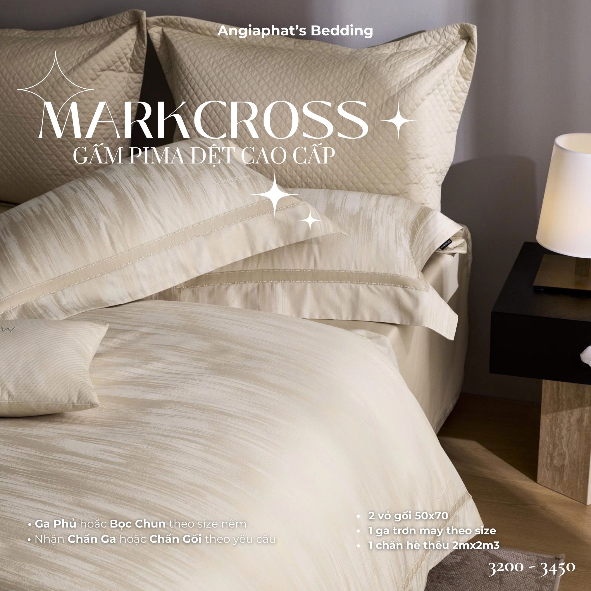  Set Chăn Ga Markcross - Gấm Pima 4 