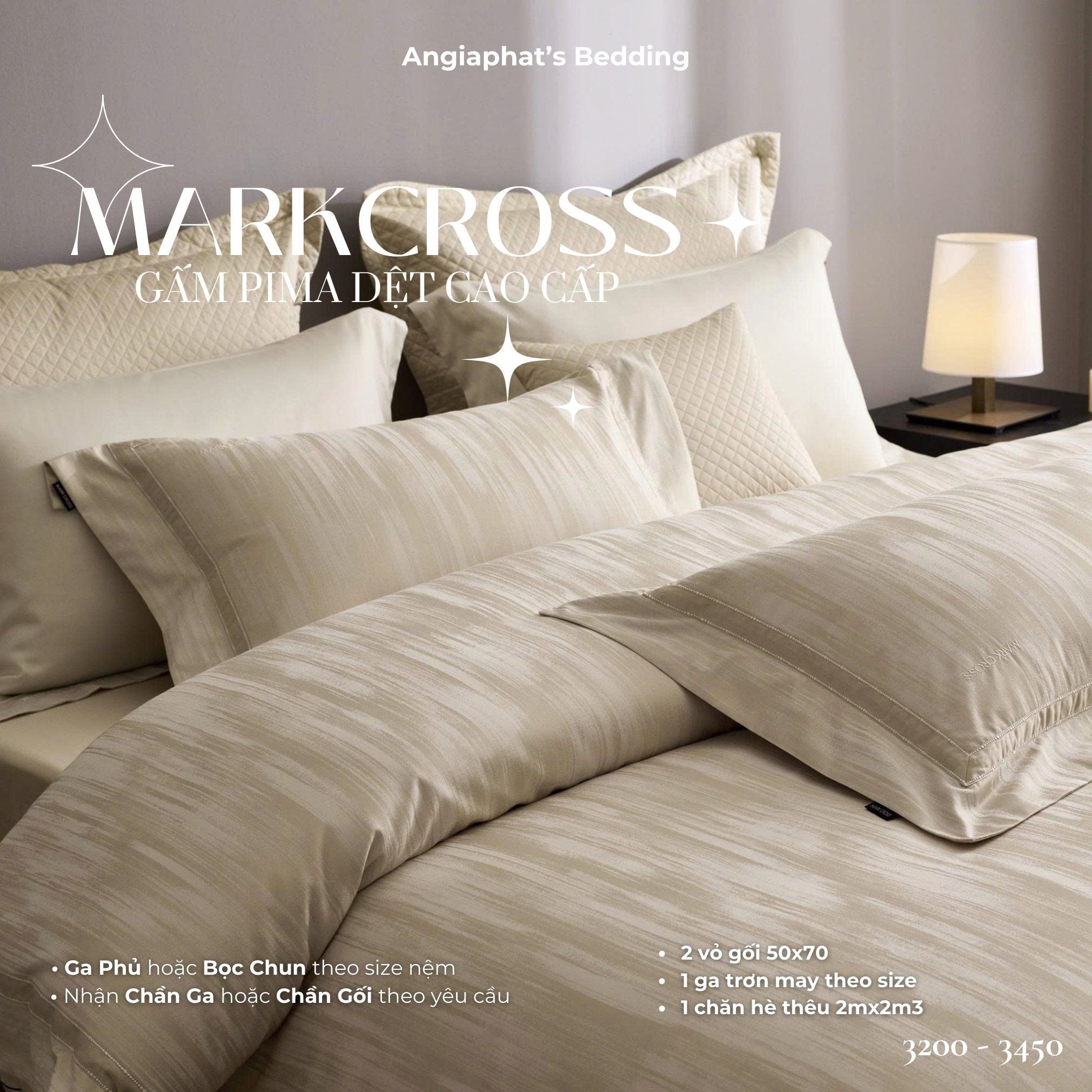  Set Chăn Ga Markcross - Gấm Pima 4 