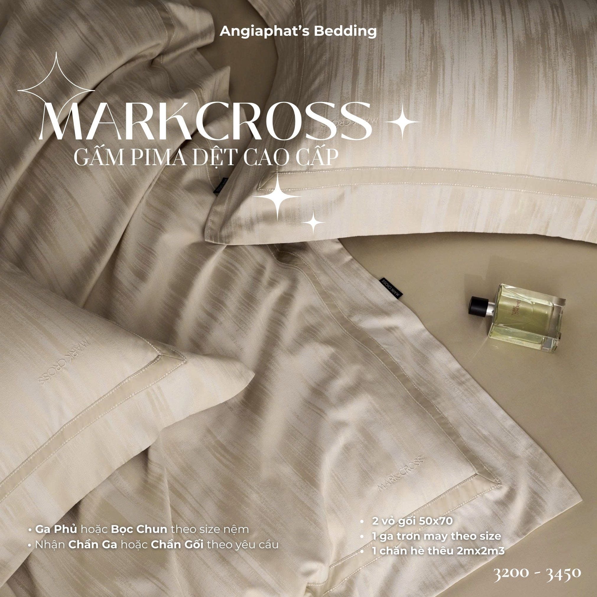  Set Chăn Ga Markcross - Gấm Pima 4 