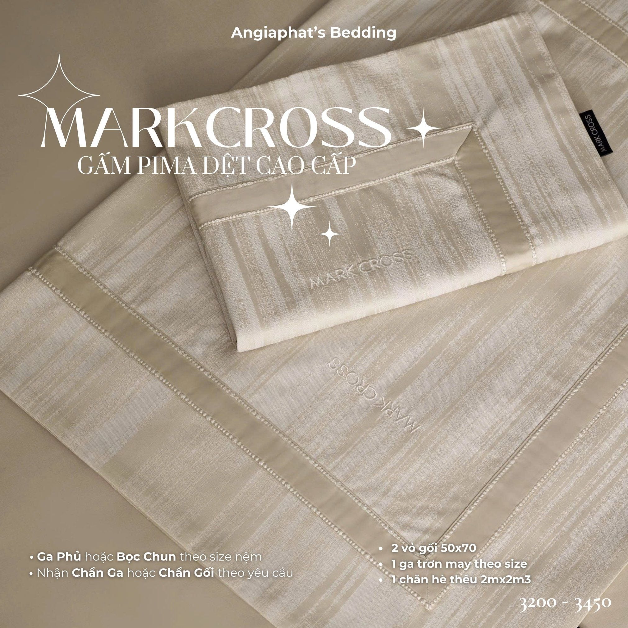  Set Chăn Ga Markcross - Gấm Pima 4 
