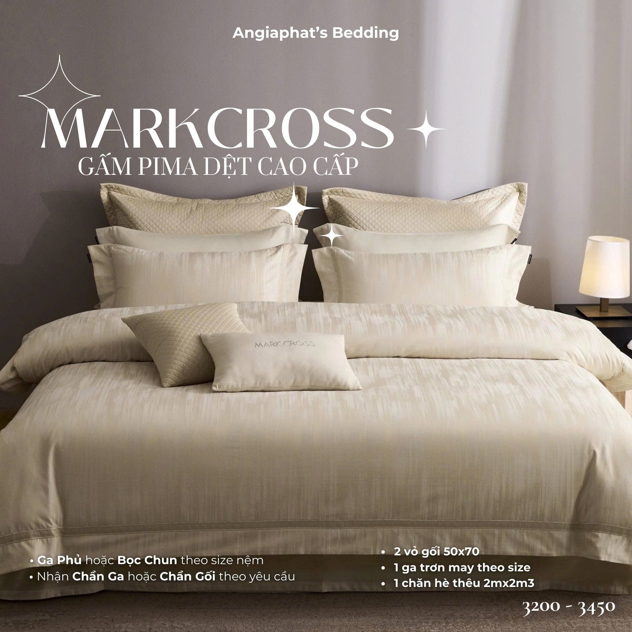  Set Chăn Ga Markcross - Gấm Pima 4 