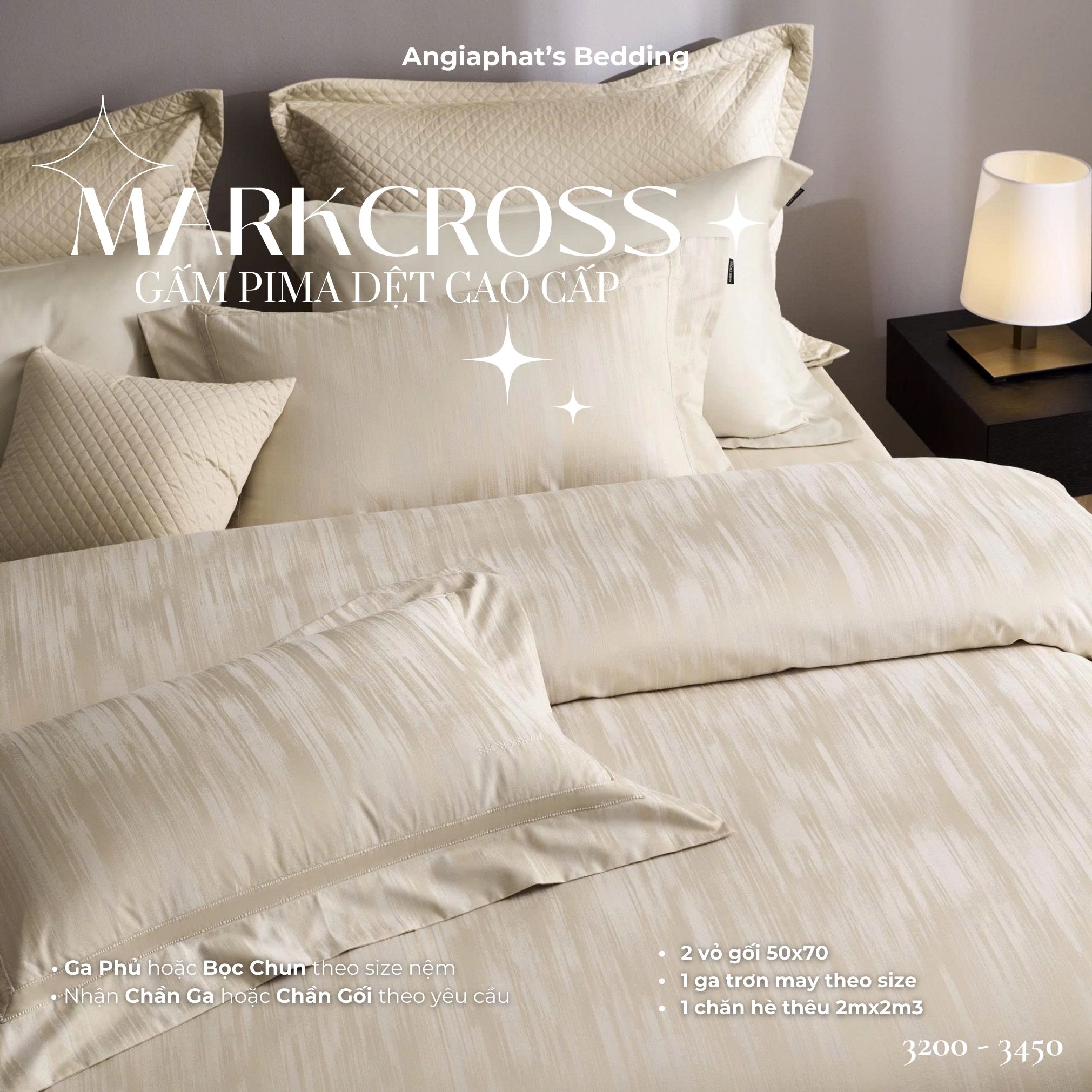  Set Chăn Ga Markcross - Gấm Pima 4 