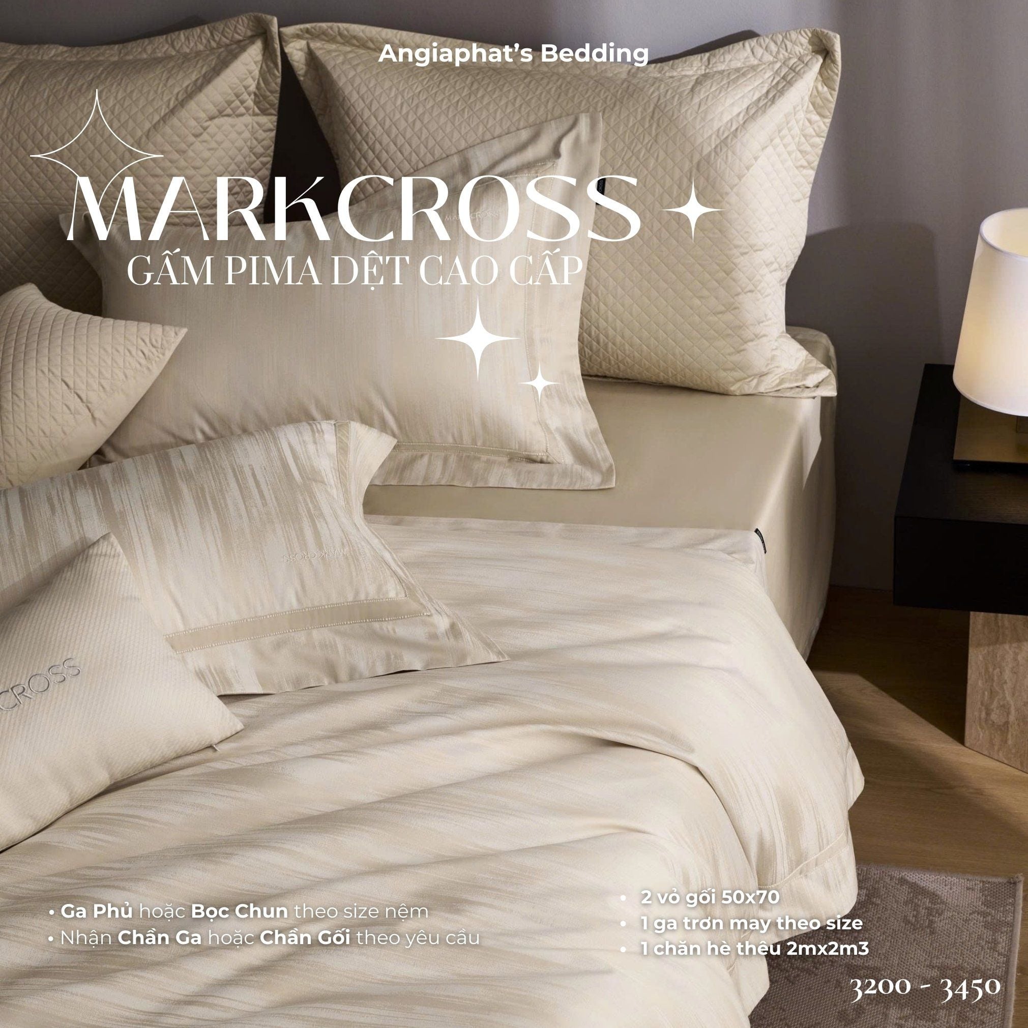  Set Chăn Ga Markcross - Gấm Pima 4 