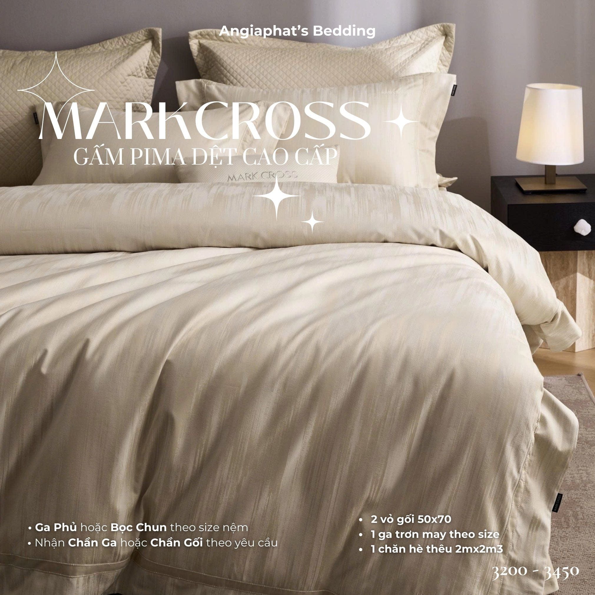  Set Chăn Ga Markcross - Gấm Pima 4 