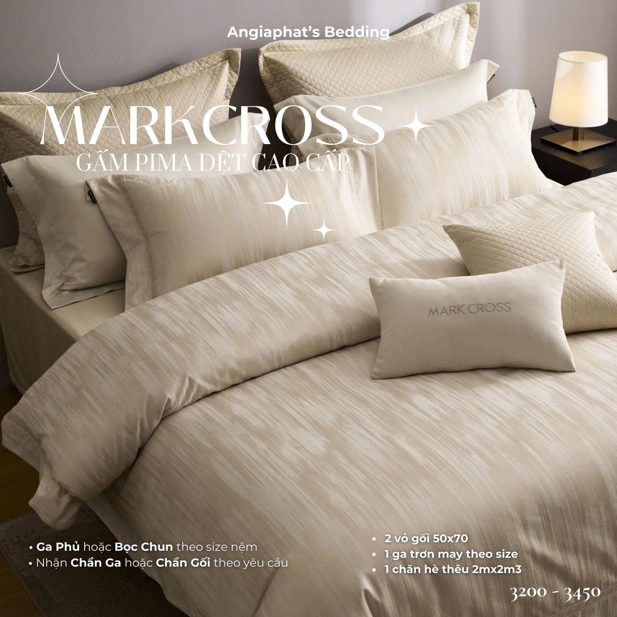  Set Chăn Ga Markcross - Gấm Pima 4 