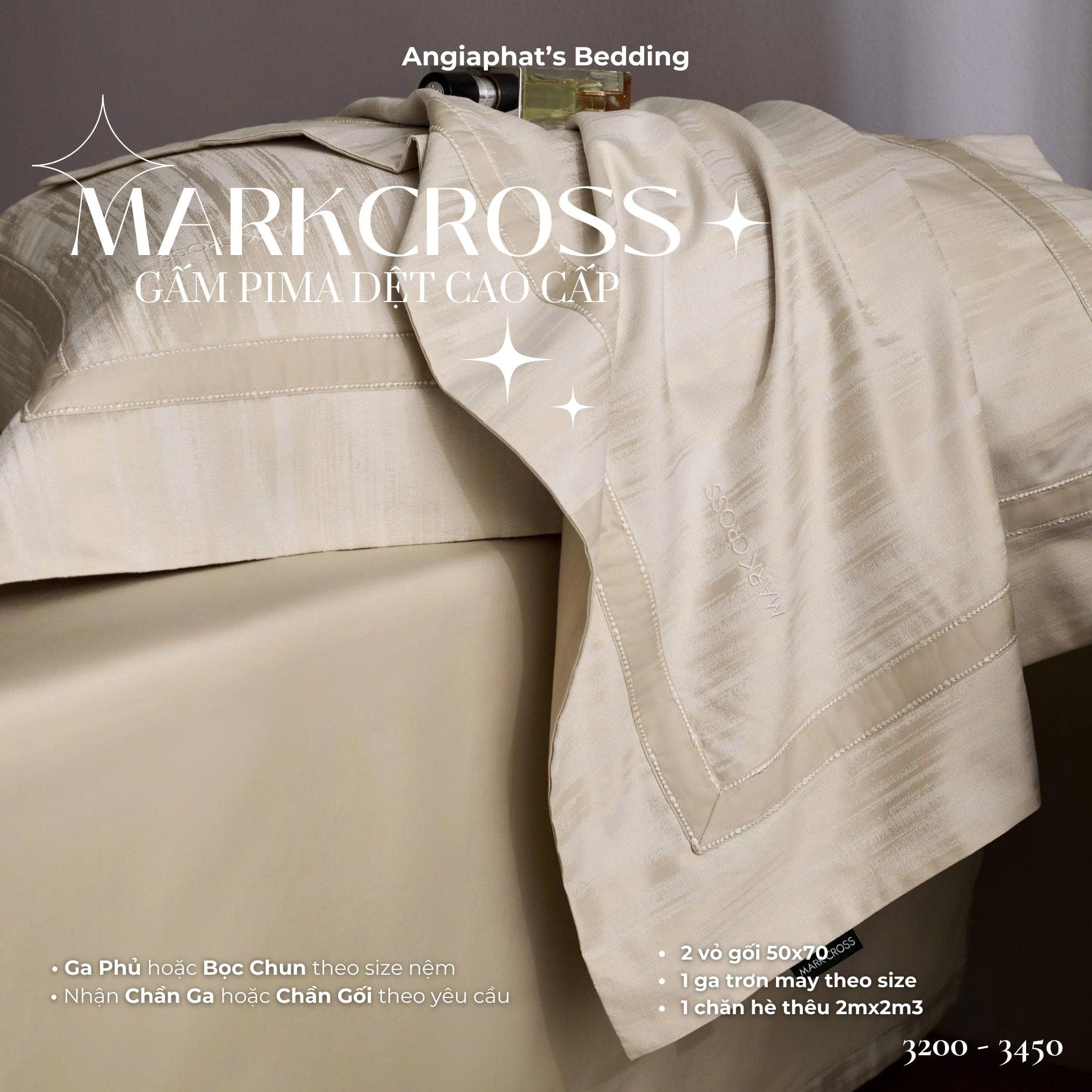  Set Chăn Ga Markcross - Gấm Pima 4 