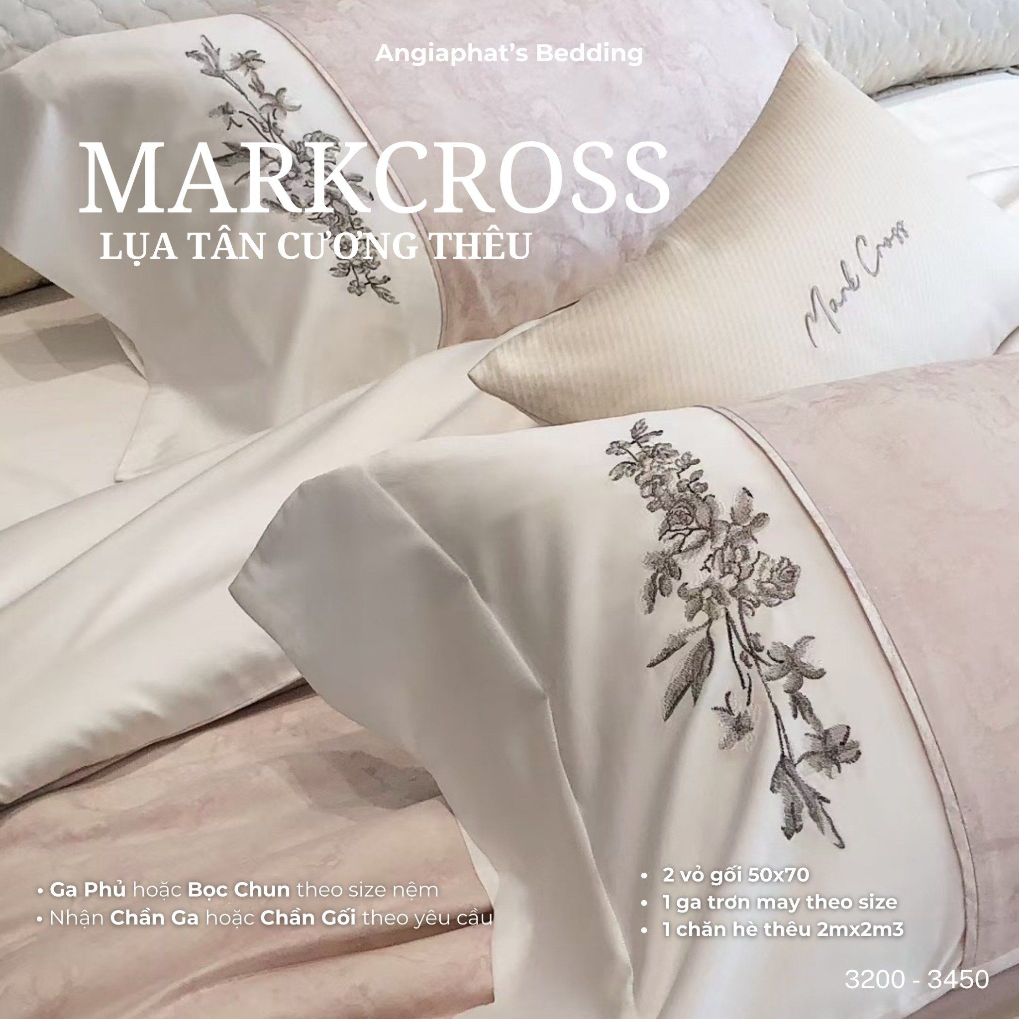  Set Chăn Ga Markcross - Lụa Pima Tân Cương 3 