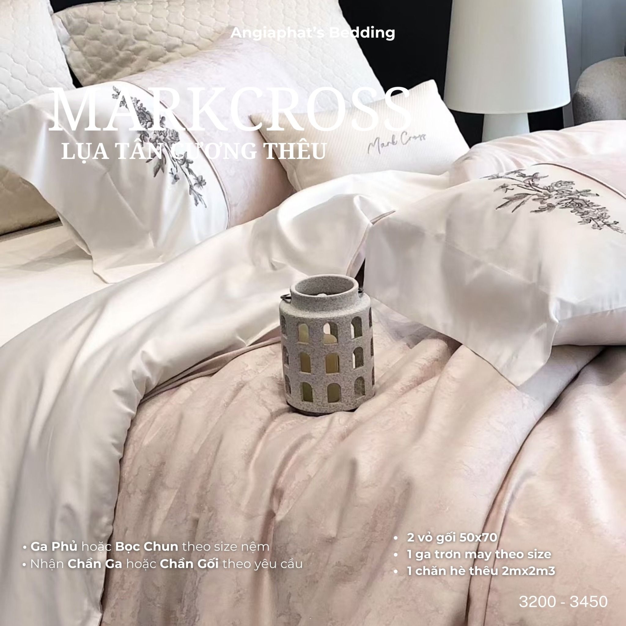  Set Chăn Ga Markcross - Lụa Pima Tân Cương 3 