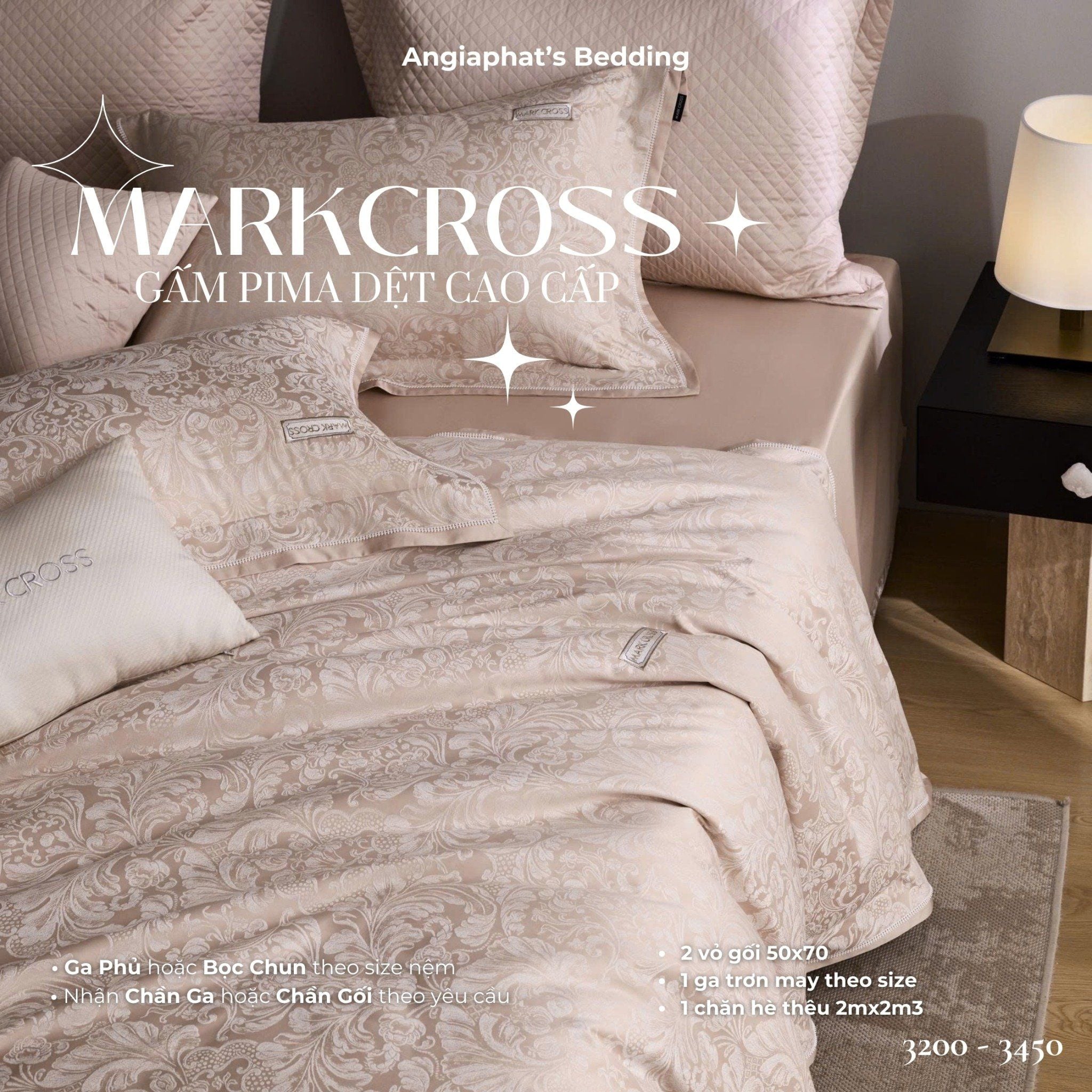  Set Chăn Ga Markcross - Gấm Pima 5 