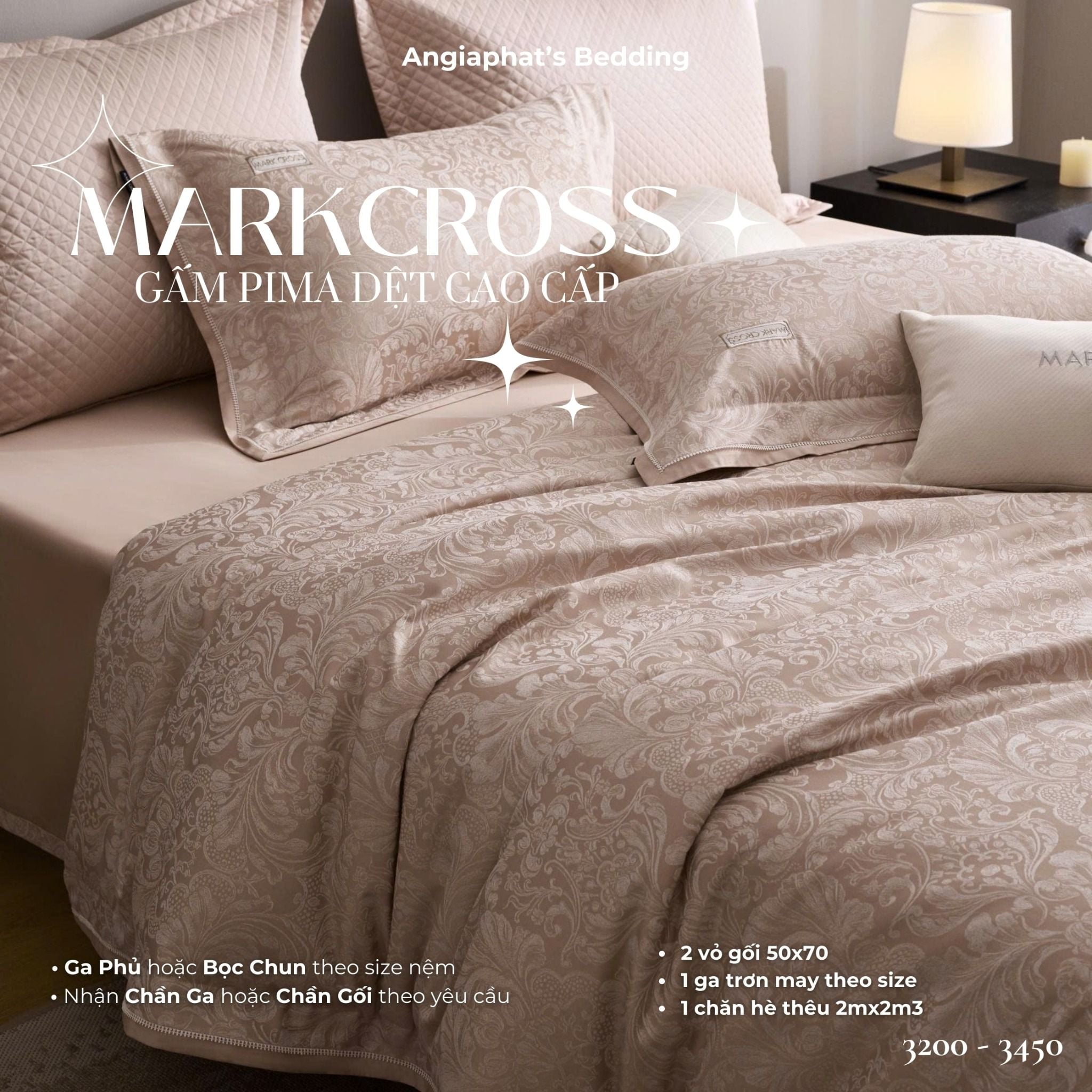  Set Chăn Ga Markcross - Gấm Pima 5 