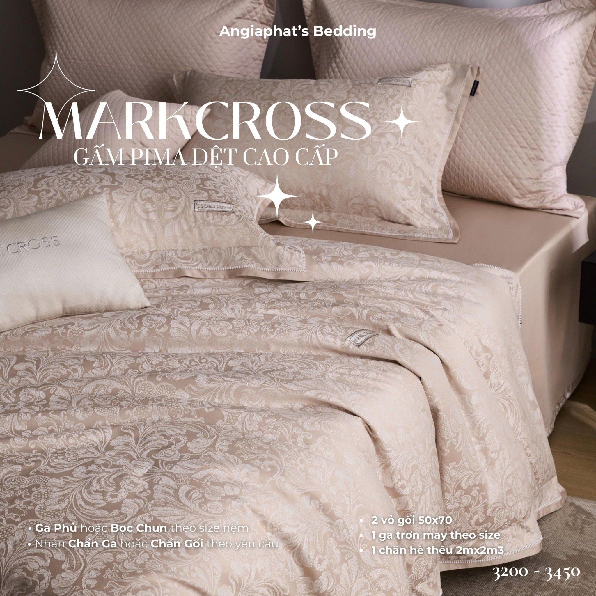  Set Chăn Ga Markcross - Gấm Pima 5 