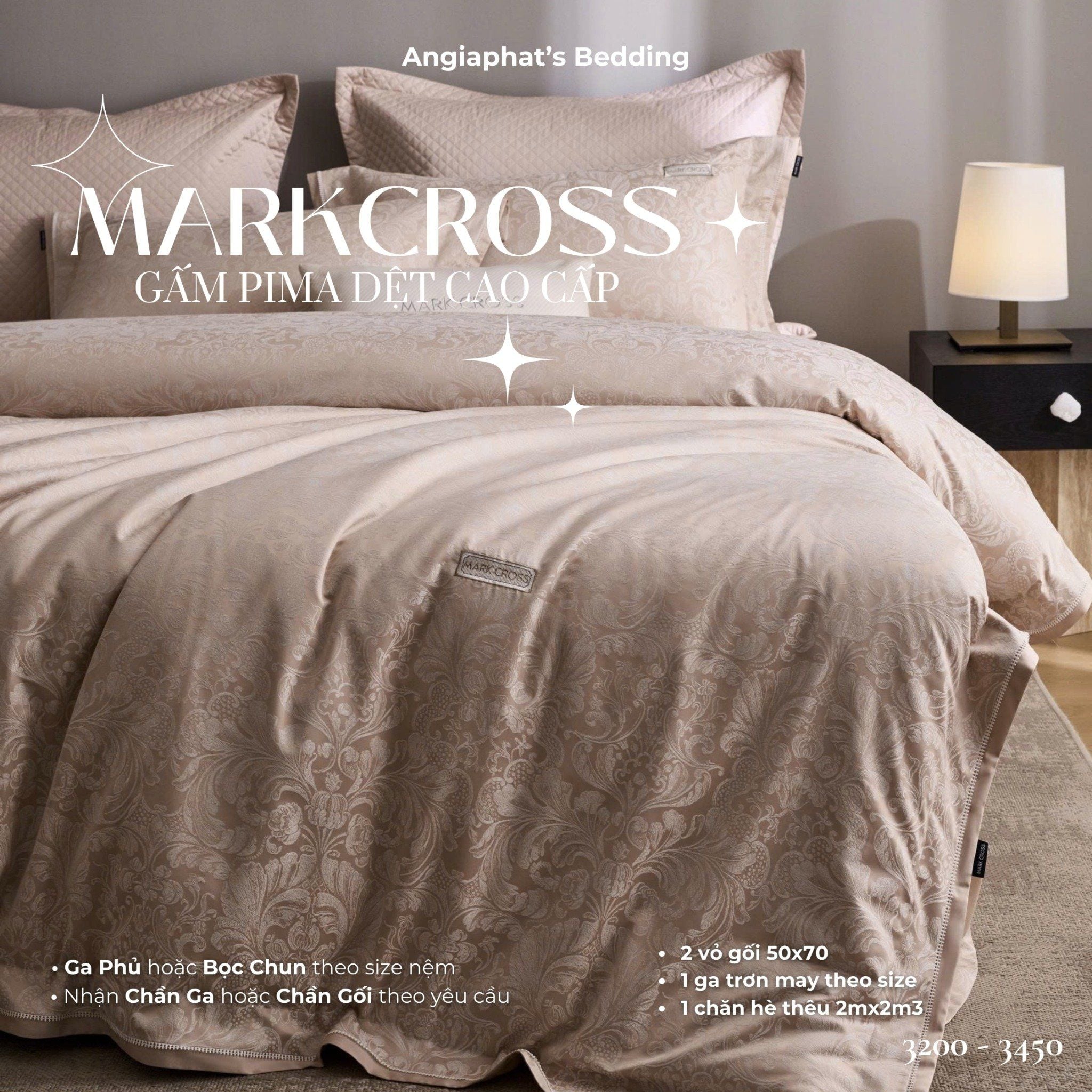  Set Chăn Ga Markcross - Gấm Pima 5 