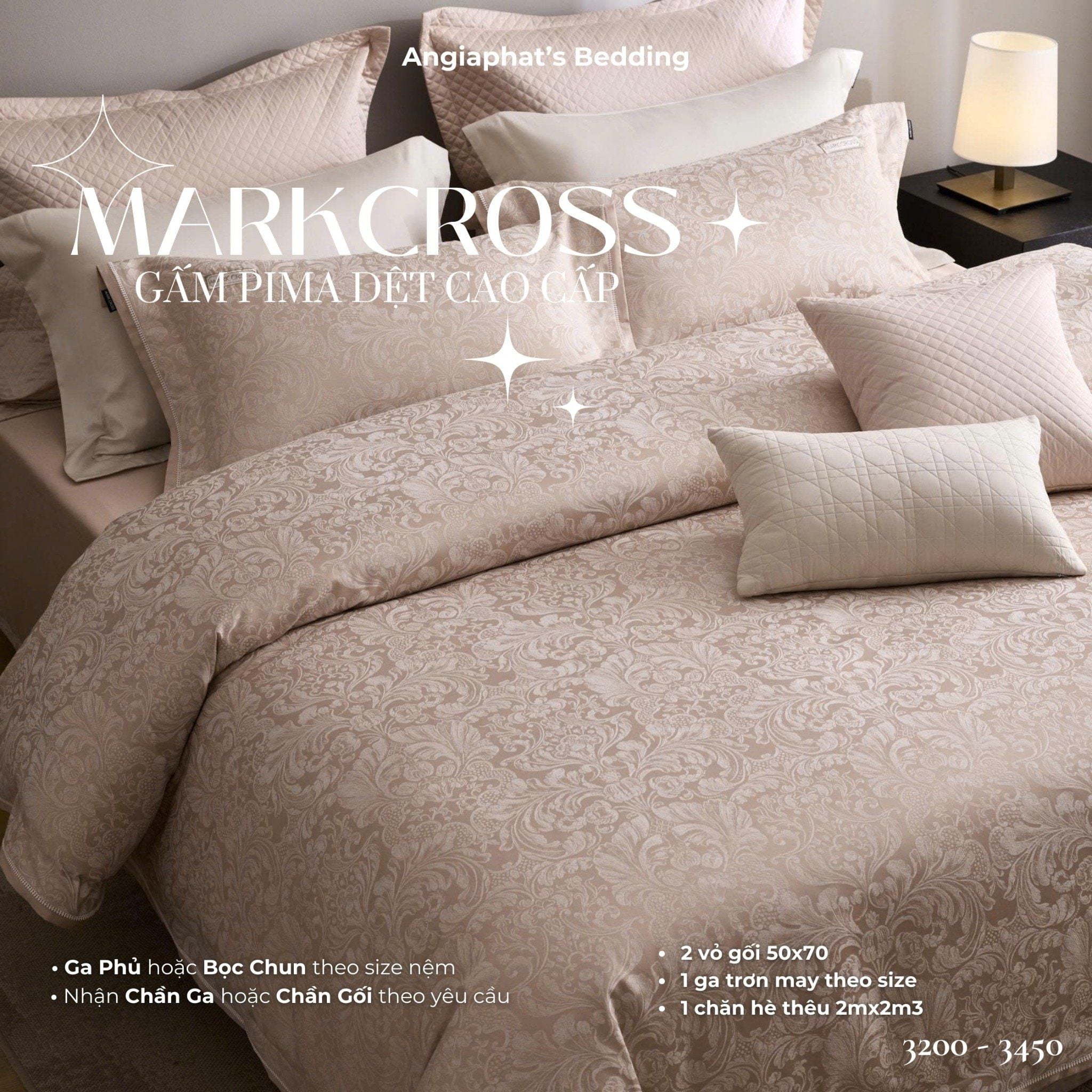  Set Chăn Ga Markcross - Gấm Pima 5 