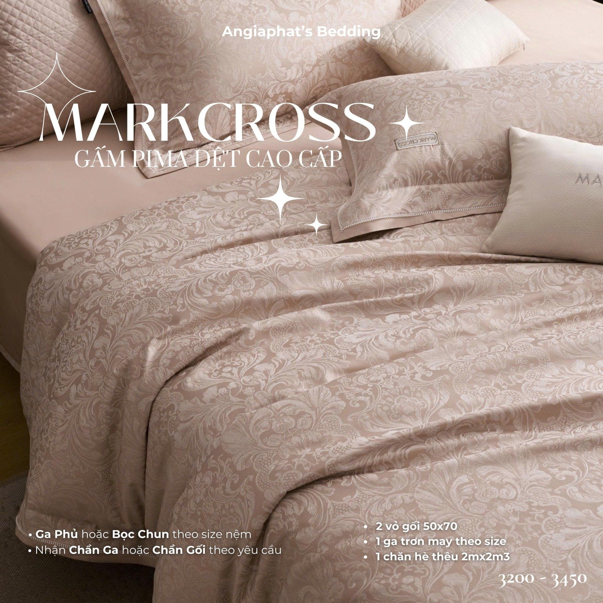  Set Chăn Ga Markcross - Gấm Pima 5 
