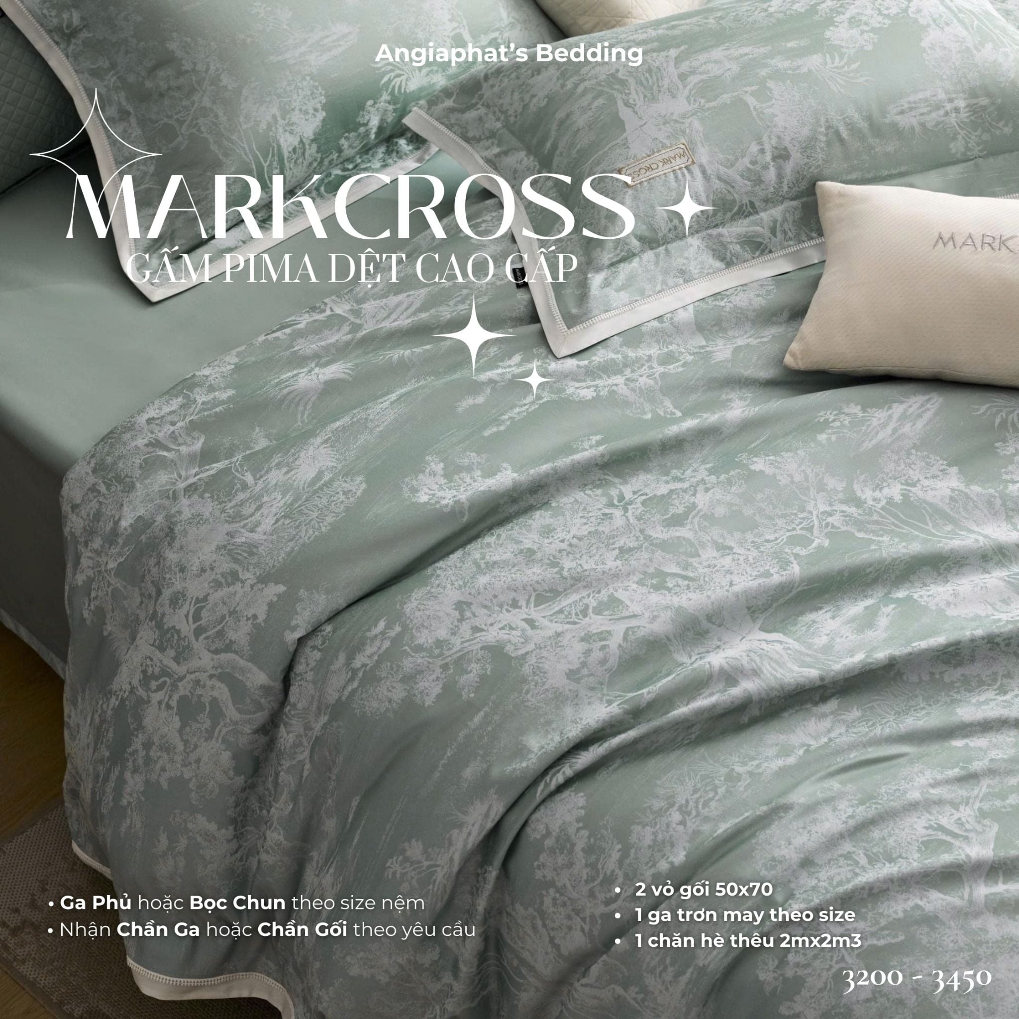  Set Chăn Ga Markcross - Gấm Pima 1 