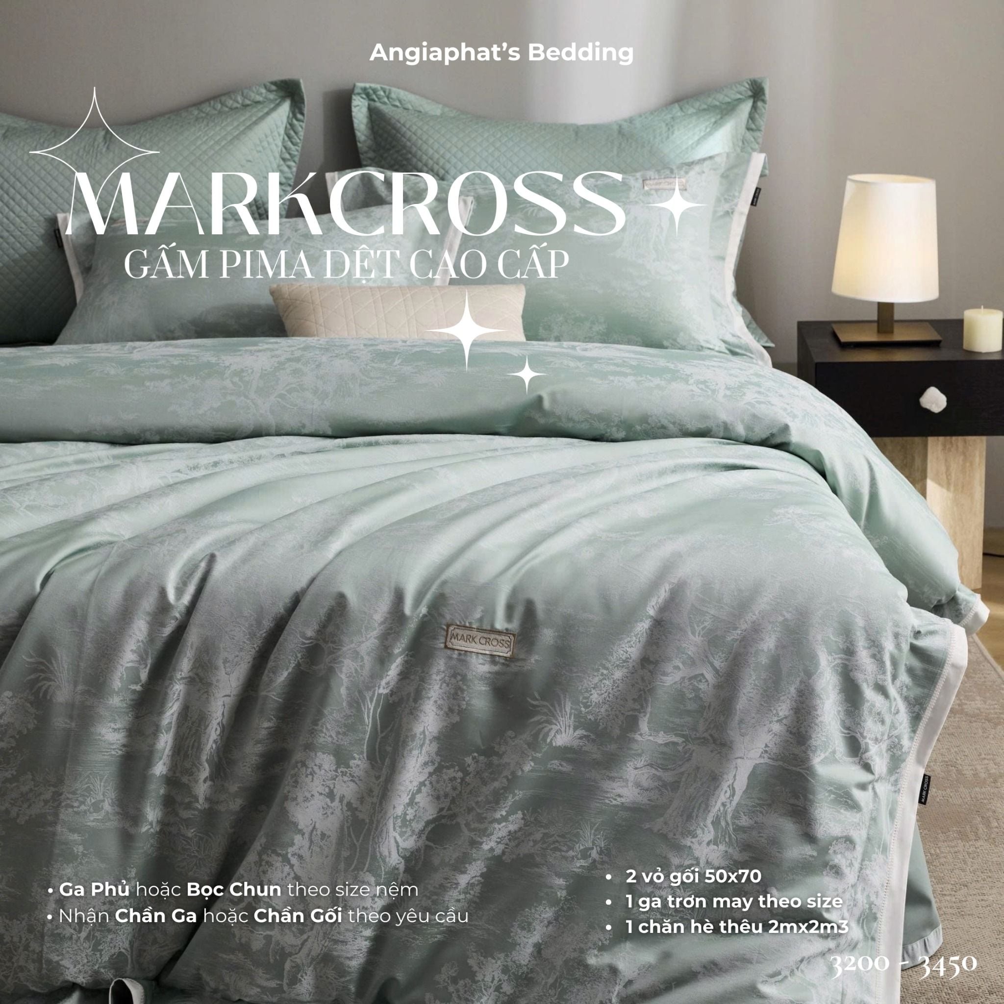  Set Chăn Ga Markcross - Gấm Pima 1 