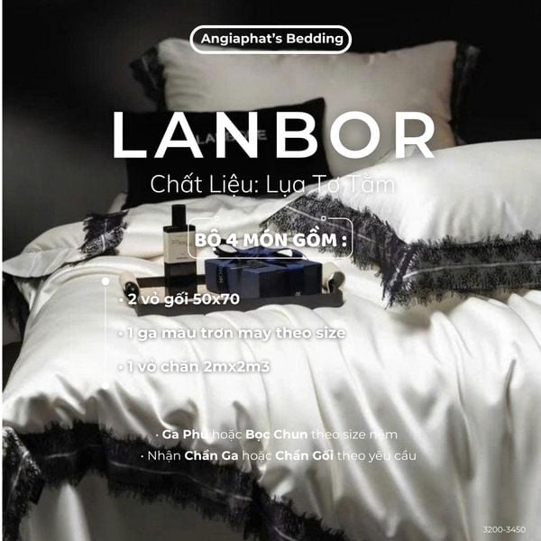  Set Chăn Ga Lụa Tơ Tằm Water Gloss LANBOR - Màu 2 