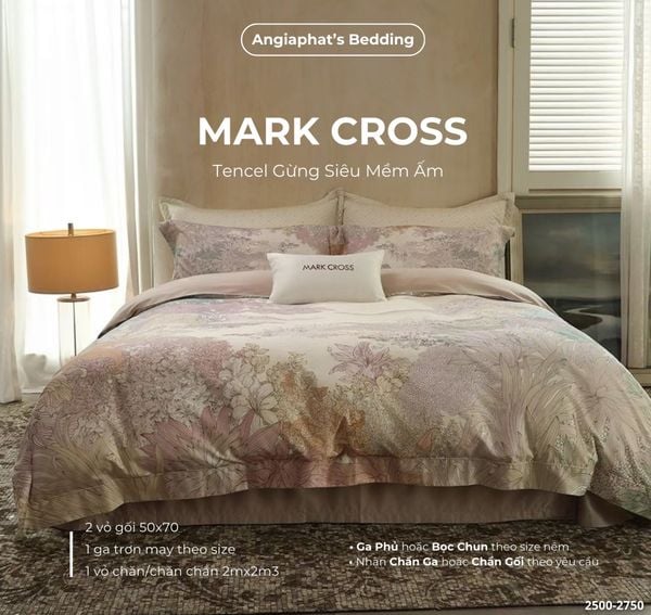  Set Chăn Ga Markcross - Lụa Tencel Gừng 1 