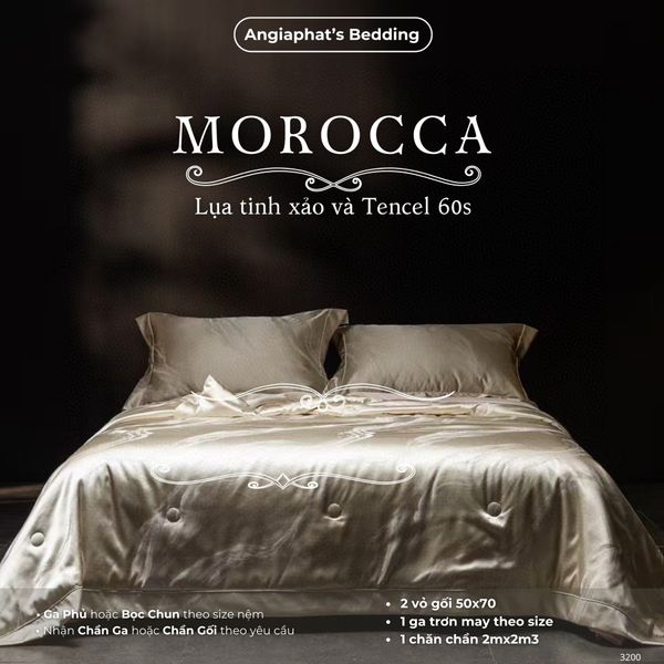  Set Chăn Ga Lụa Tinh Xảo Mix Tencel MOROCCA - Màu 1 