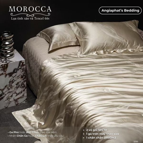  Set Chăn Ga Lụa Tinh Xảo Mix Tencel MOROCCA - Màu 1 