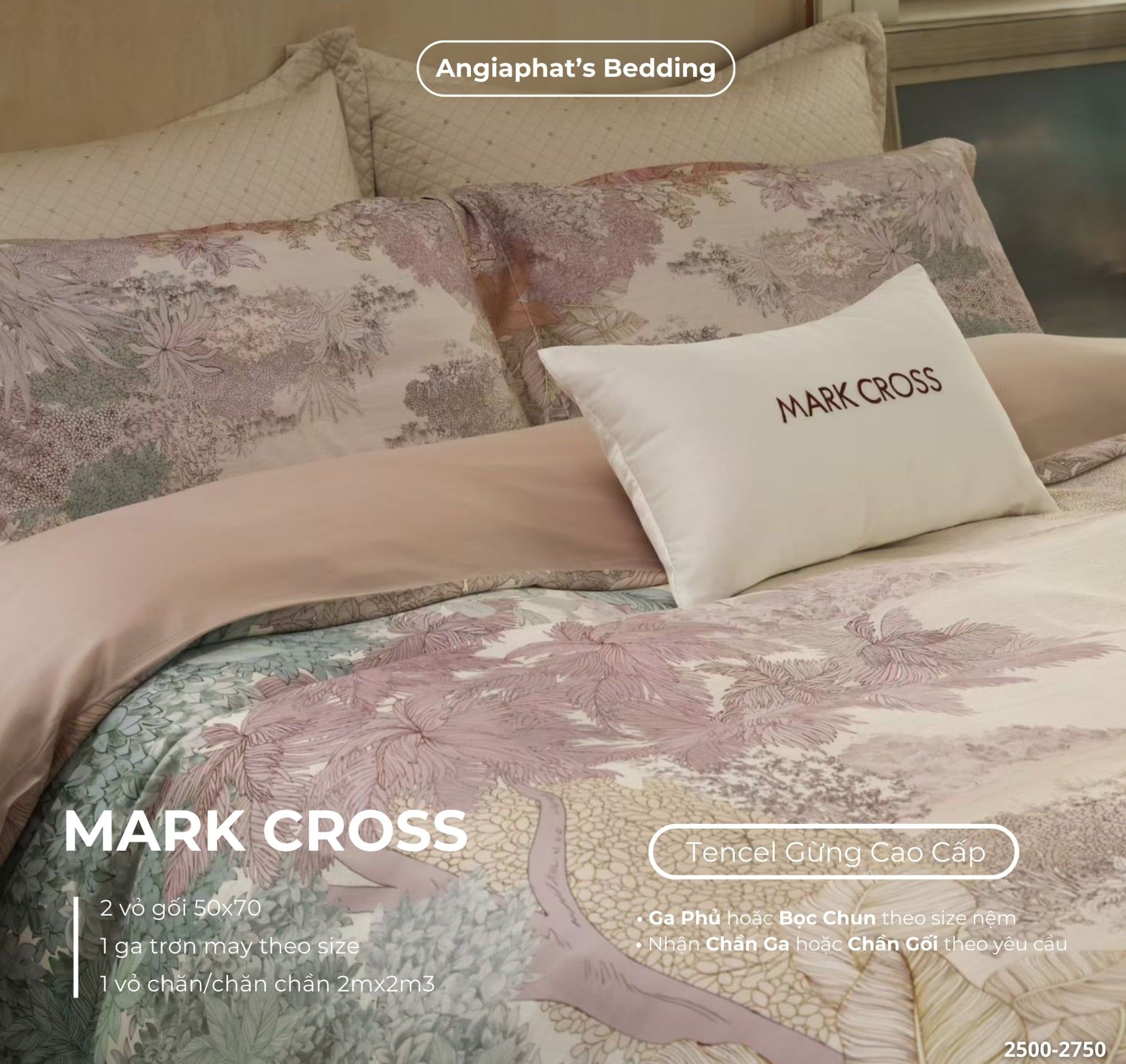  Set Chăn Ga Markcross - Lụa Tencel Gừng 1 