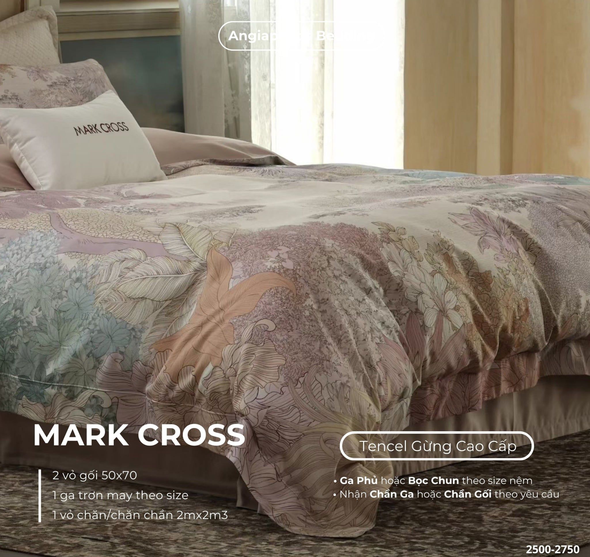  Set Chăn Ga Markcross - Lụa Tencel Gừng 1 