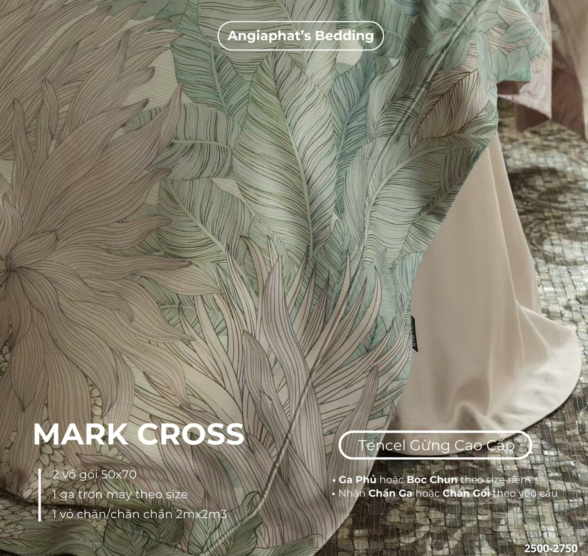  Set Chăn Ga Markcross - Lụa Tencel Gừng 1 