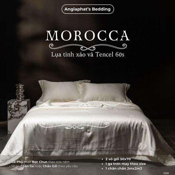  Set Chăn Ga Lụa Tinh Xảo Mix Tencel MOROCCA - Màu 2 